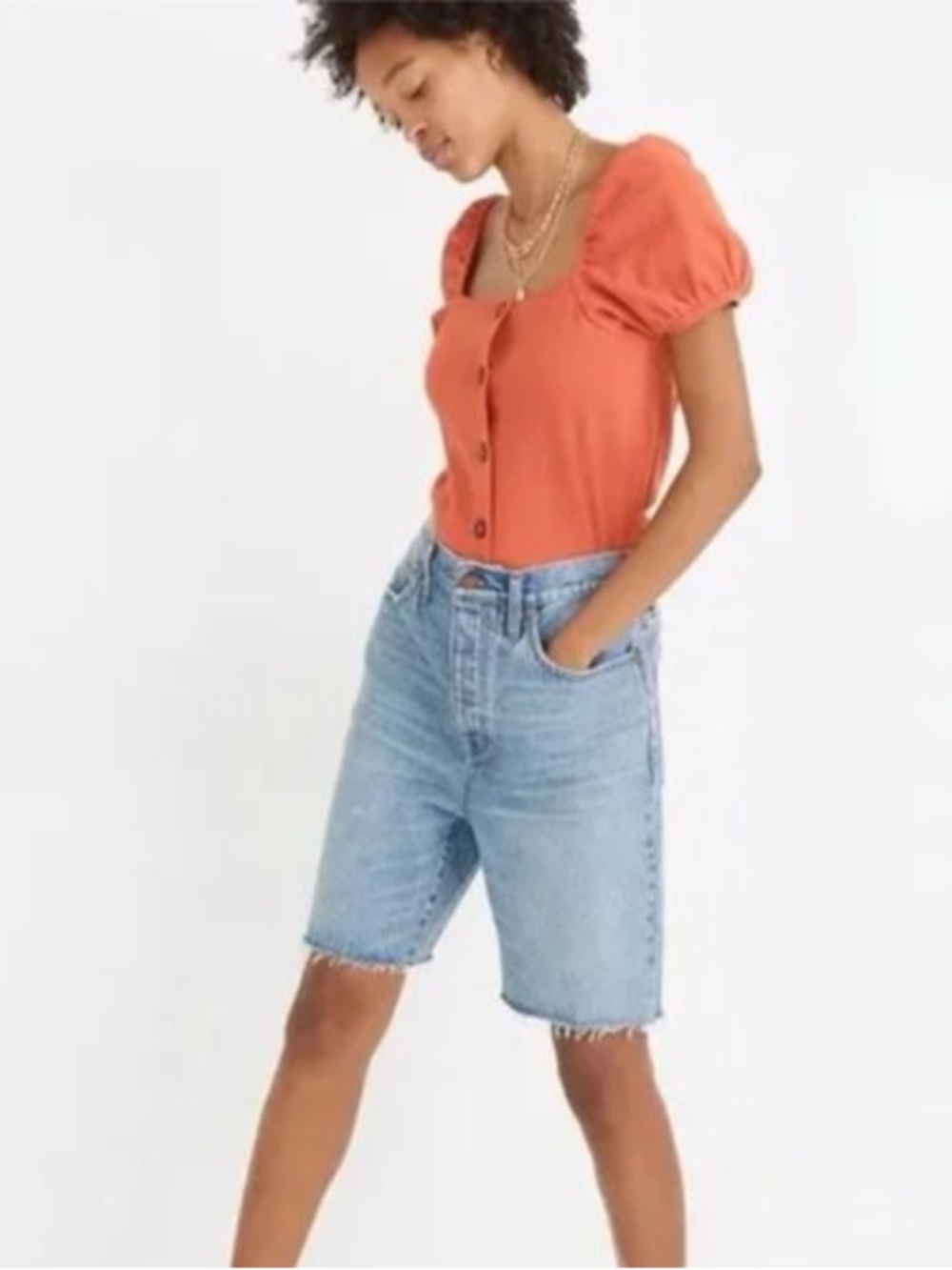 Madewell Light Blue Bermuda Jean Shorts. Size 24.